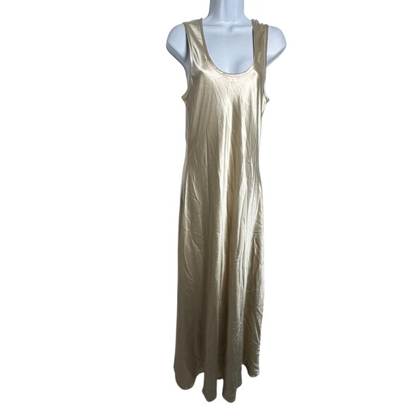 Silk Maxi Dress Oyster Size Small Scoopneck NWT - Picture 2 of 2